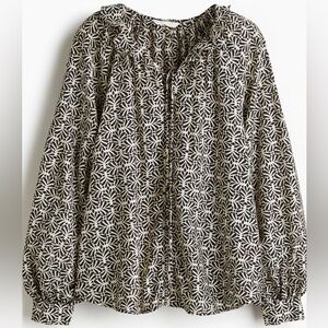 NWT H&M Patterned Balloon Sleeve  Top XL Blouse